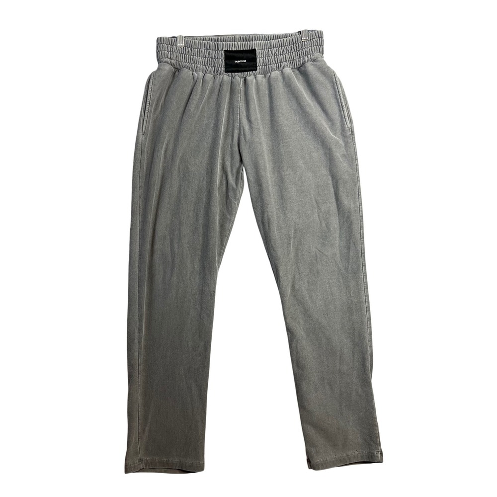 Talentless Boxing Sweatpant Women Sz L Gray Mineral Wash Straight Leg High Waist